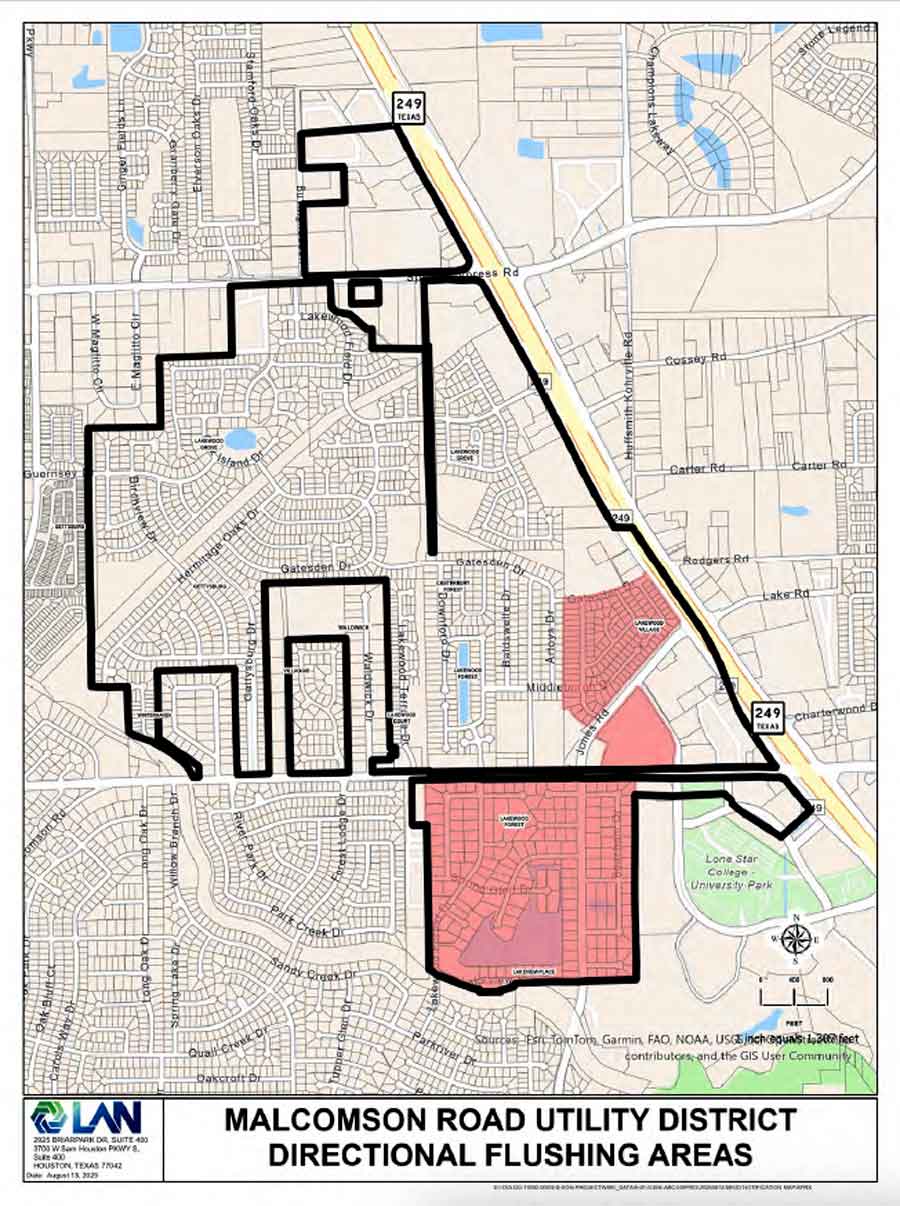 Malcomson Road UD Directional Flushing Map